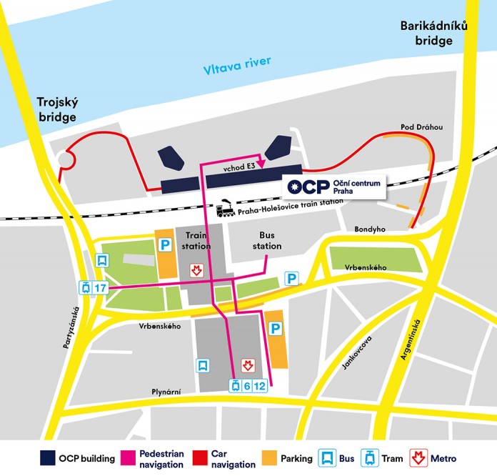Eye centre Prague navigation map